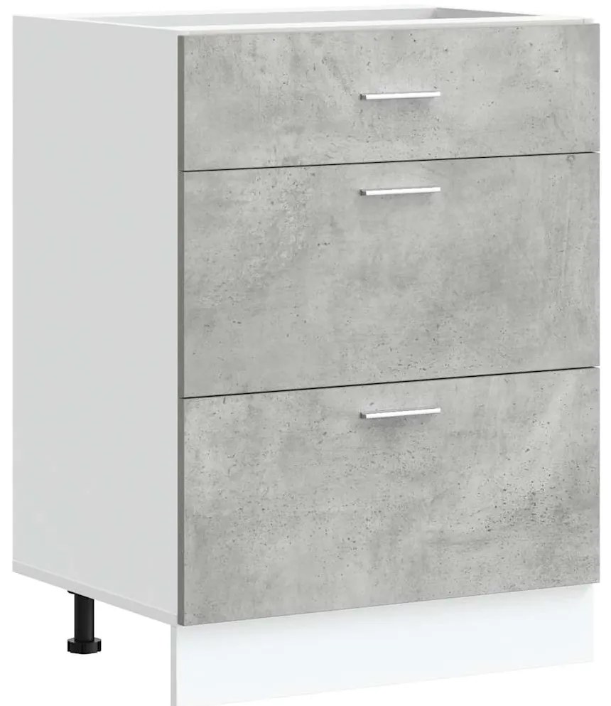 854253 vidaXL Кухненски шкаф "Lyon" сив бетон, инженерно дърво