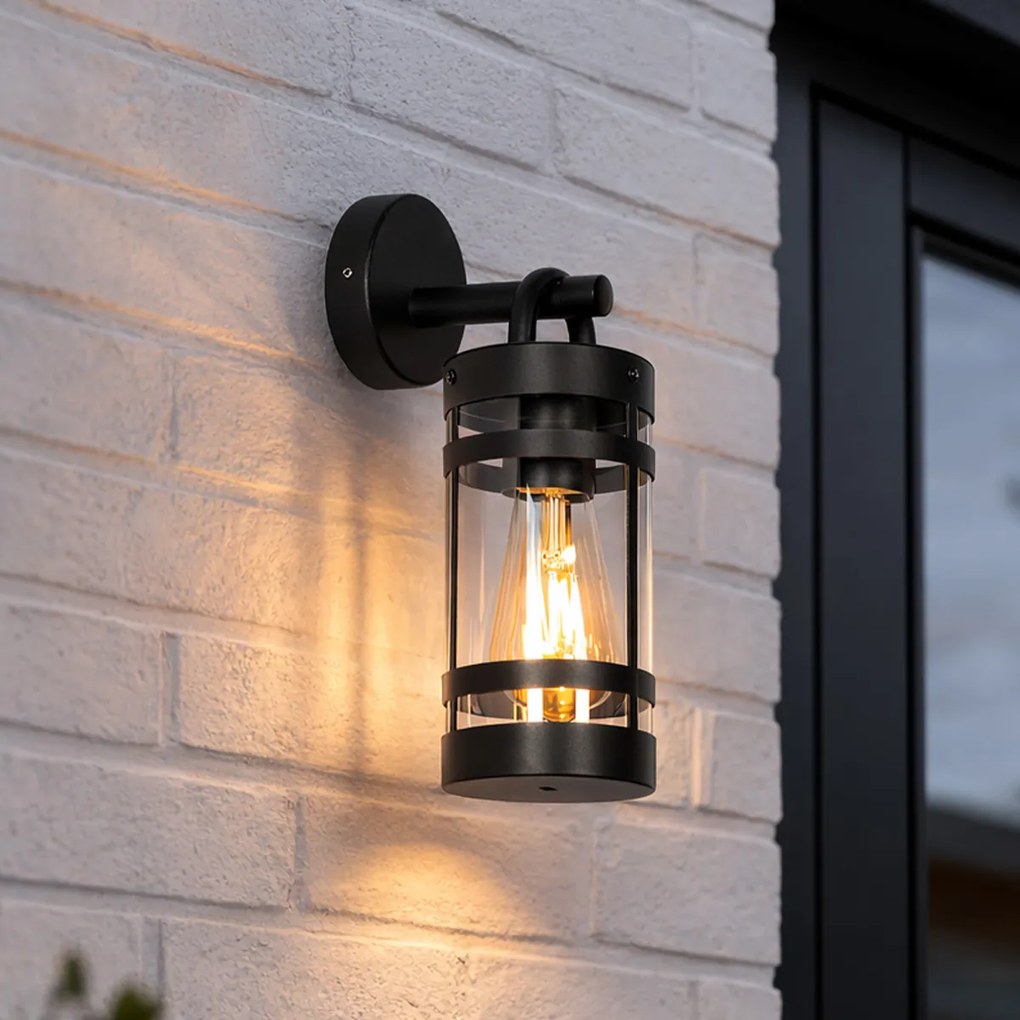 Индустриална външна стенна лампа черна IP44 - Ruben