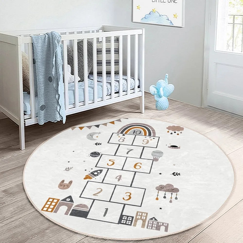 Кремав детски килим ø 120 cm Comfort - Mila Home