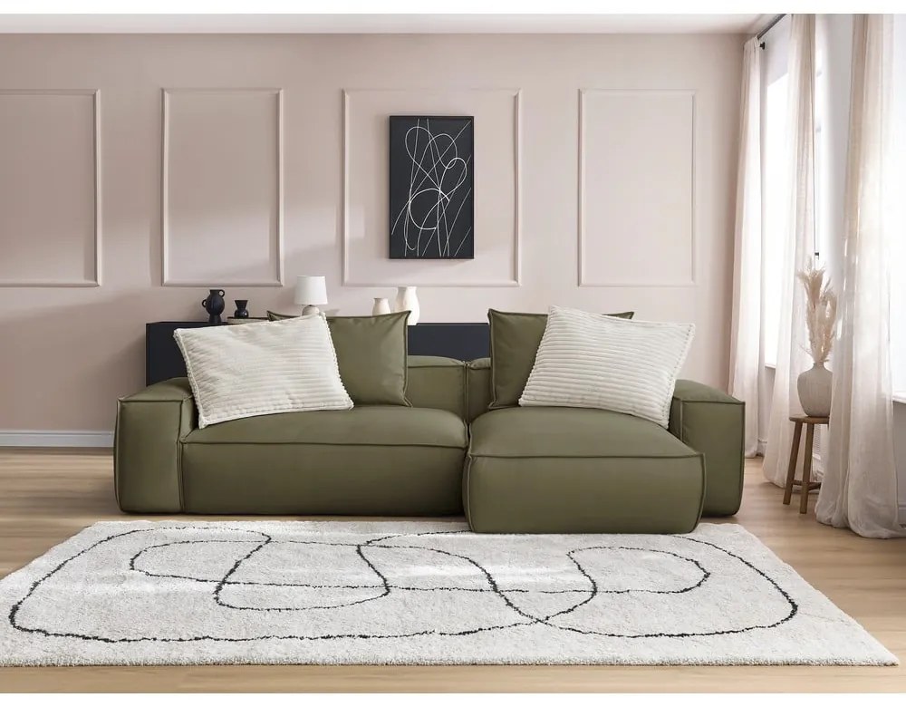 Зелен ъглов диван от изкуствена кожа (променлив) Boheme – Bobochic Paris