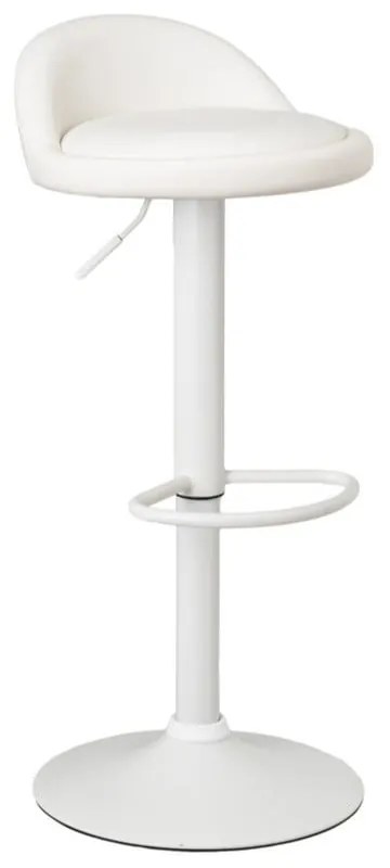 Бели бар столове в комплект от 2 бр. с регулируема височина от имитация на кожа (височина на седалката 72 cm) – Casa Selección