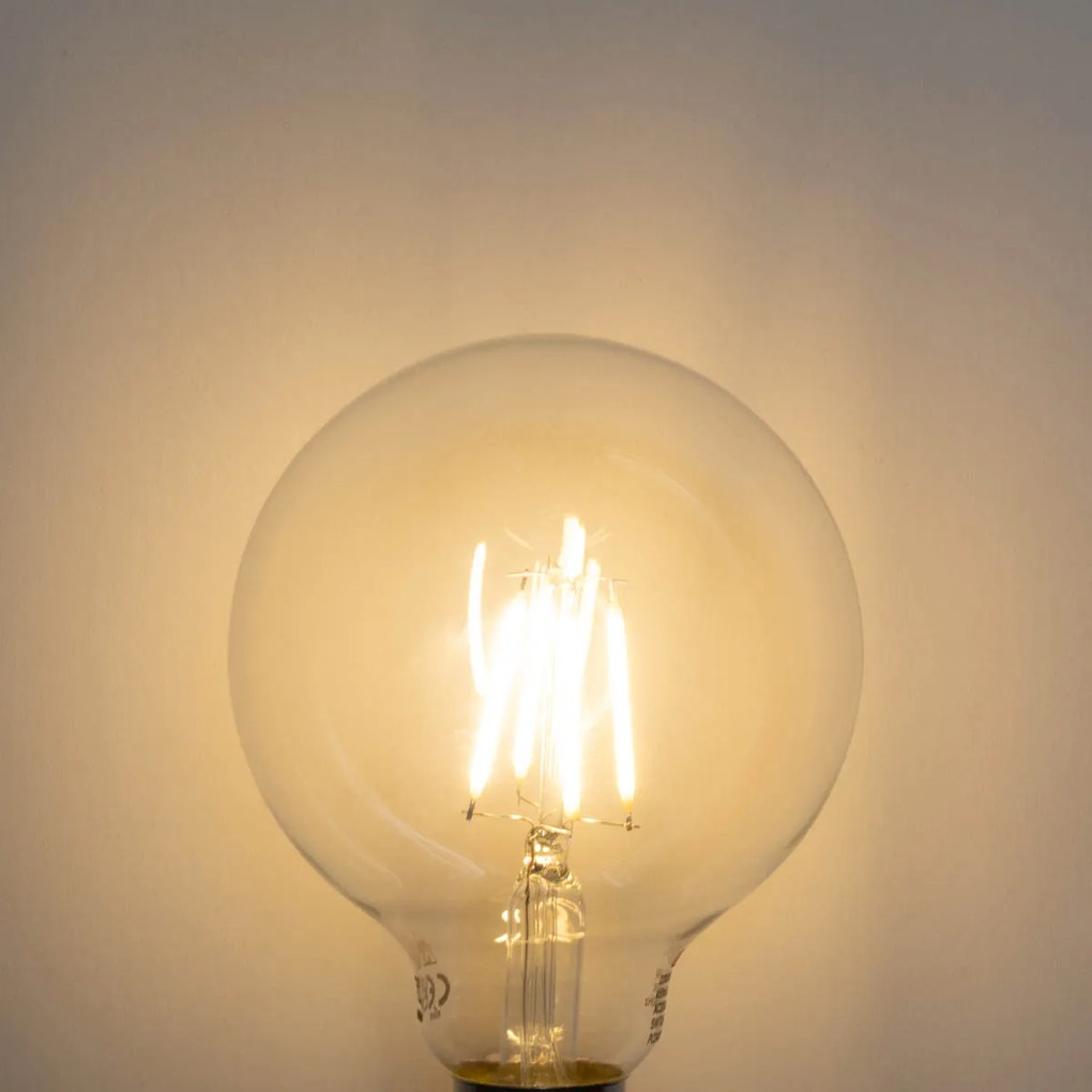Комплект от 5 LED крушки E27 с 3-степенно димиране G95 4W 450 lm 2700K