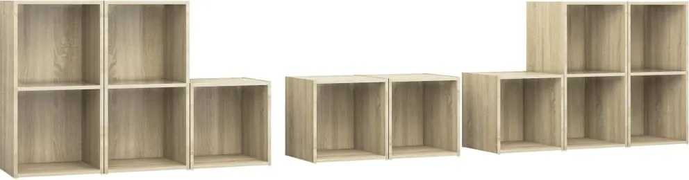 3080063 vidaXL Комплект ТВ шкафове от 8 части, дъб сонома, инженерно дърво