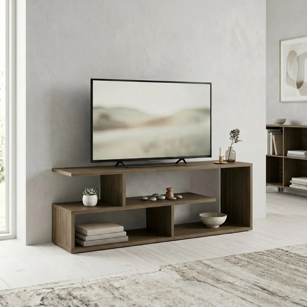 Меламинов ТВ шкаф Forever Megapap, цвят орех, размери 120x30x40 см.