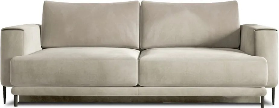 Бежов кадифен разтегателен диван с място за съхранение 260 cm Dalia – ELTAP