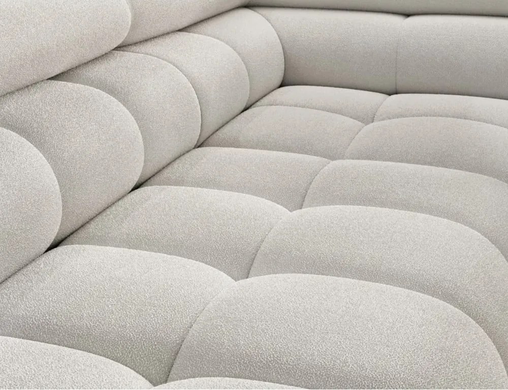 Кремав разтегателен ъглов диван с място за съхранение от букле (десен ъгъл L форма) Ferucce – ELTAP