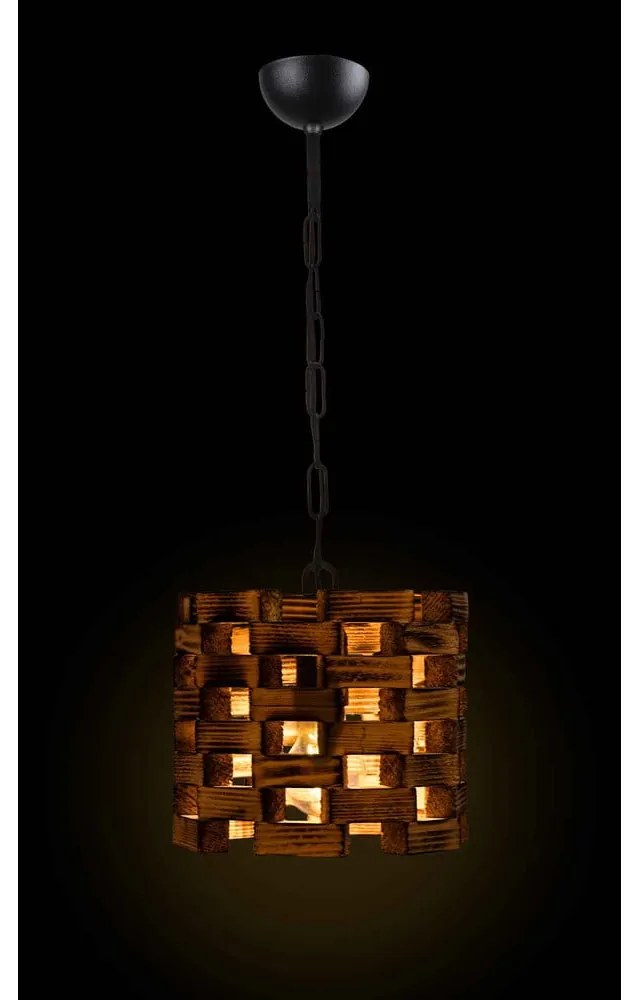 Висяща лампа в естествен цвят с дървен абажур ø 20 cm Match - Squid Lighting