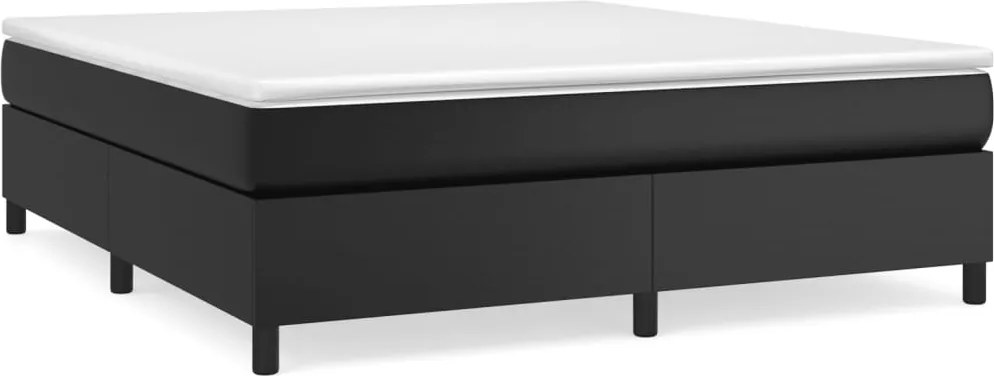 3121059 vidaXL Рамка за легло с пружини черна 180x200 см изкуствена кожа