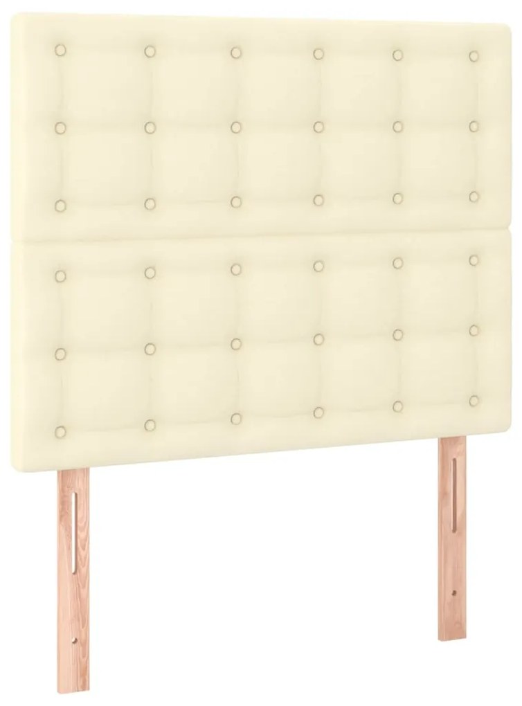 3116412 vidaXL Табла за легло, кремава, 90x5x118/128 см, изкуствена кожа