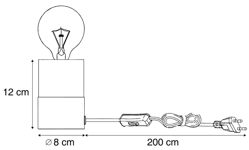 Модерна настолна лампа черна мраморна - Marissa