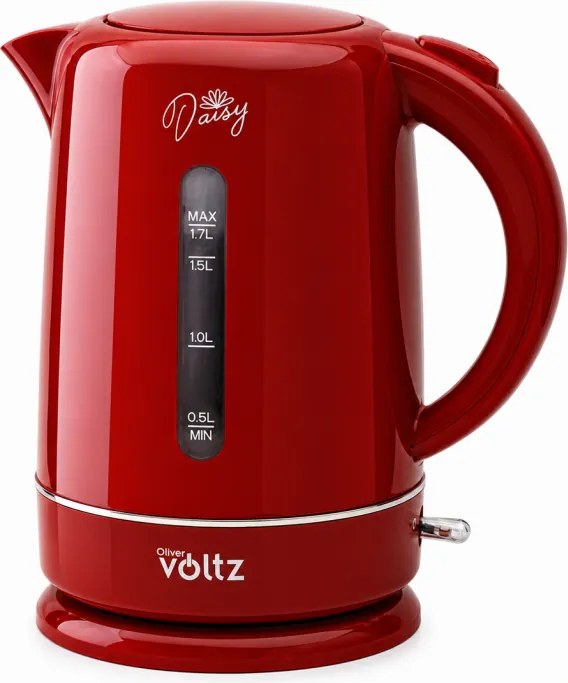 Електрическа кана Oliver Voltz Daisy OV51230W, 2200W, 1.7 л, Автоматично изключване, Червен