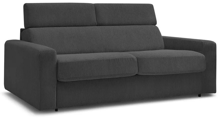 Тъмносив разтегателен диван от рипсено кадифе 195 cm Monaco – Bobochic Paris