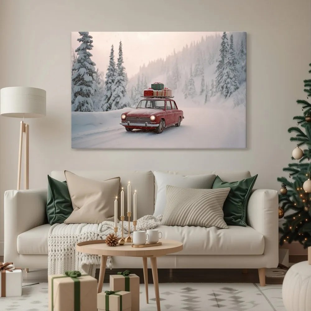 Картина на платно – Коледна кола на сбъднати желания