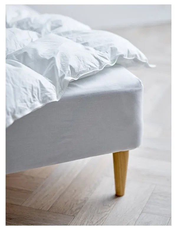 Бял еластичен чаршаф от органичен памук 180x200 cm Calm – Södahl