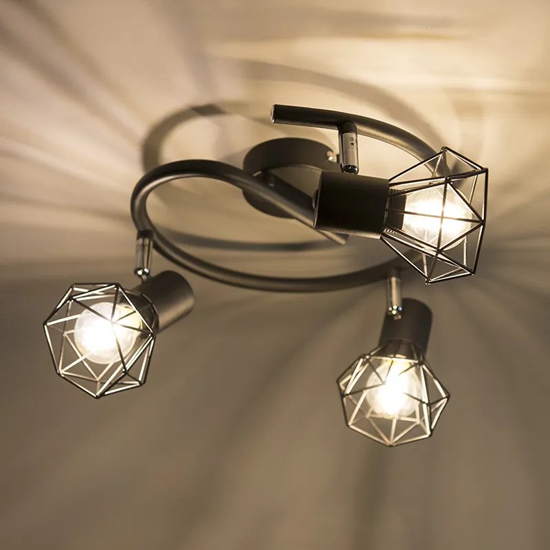 Умен прожектор черен въртящ се и накланящ се, включително 3 Wifi P45 - Mosh