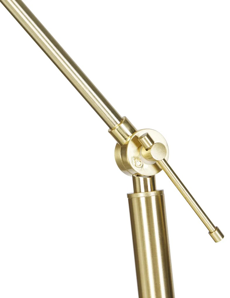 Подова лампа златиста с светлокафяв абажур 50 см регулируема - Editor