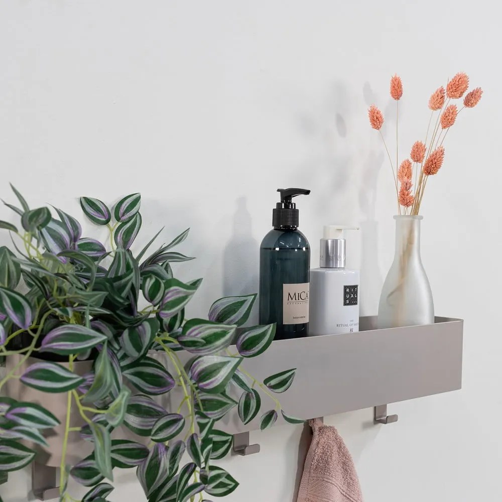 Кафяво-сив стенен стоманен рафт за баня Multi – Spinder Design