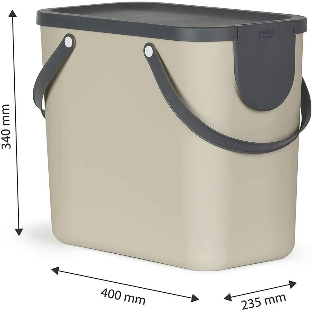 Светлокафяво кошче за боклук за рециклиране от рециклирана пластмаса 25 l Albula – Rotho