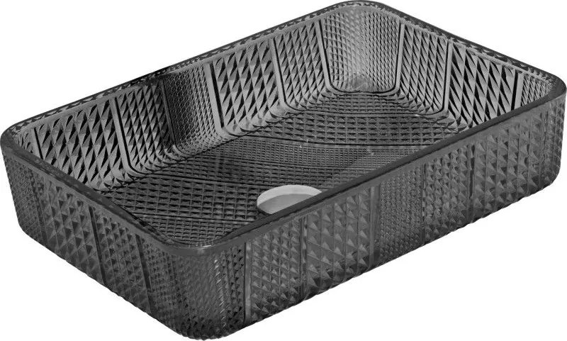 Mexen Akra стъклена мивка за плот 46 x 33 см, черна - 24024670