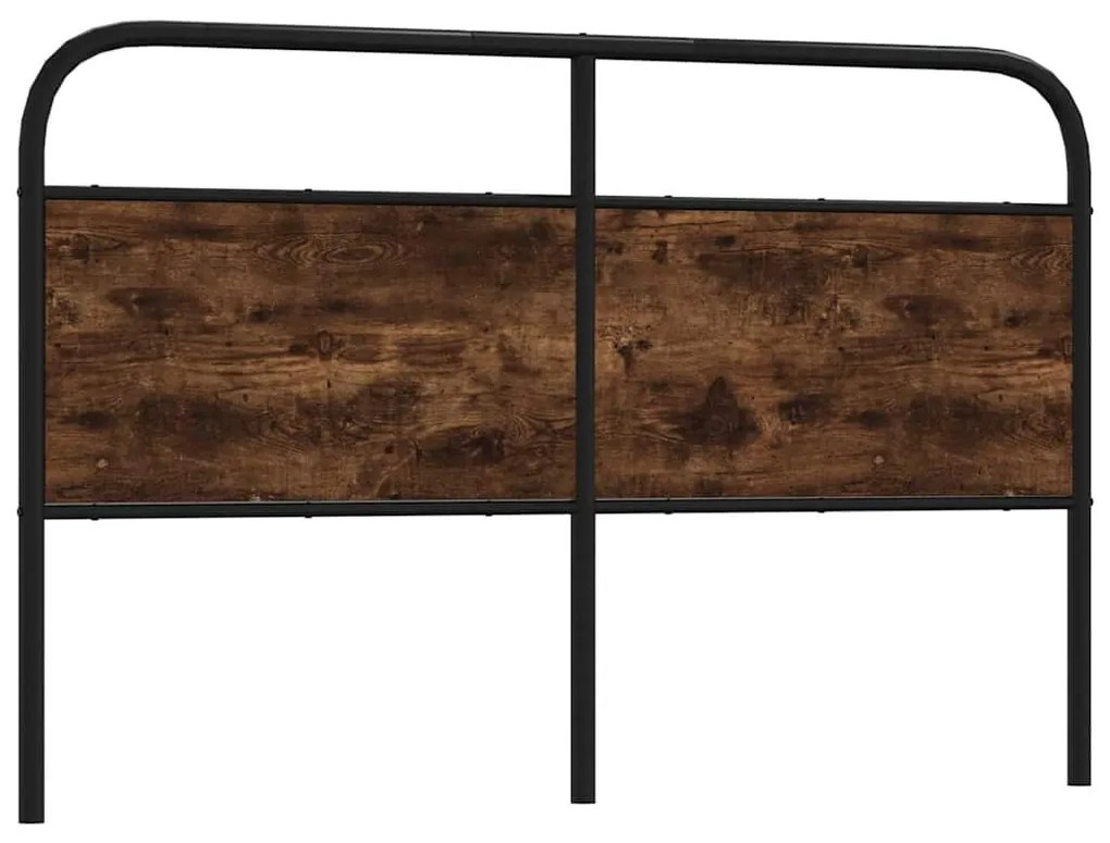 4100243 vidaXL Резервна табла за легло, опушен дъб, 150 см, стомана и инженерно дърво