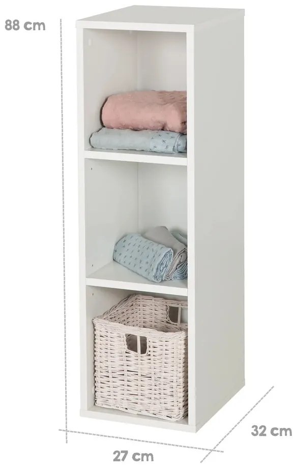 Бял детски шкаф за книги 27x88 cm - Roba