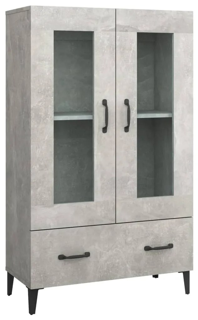 812559 vidaXL Висок шкаф, бетонно сив, 70x31x115 см, инженерно дърво