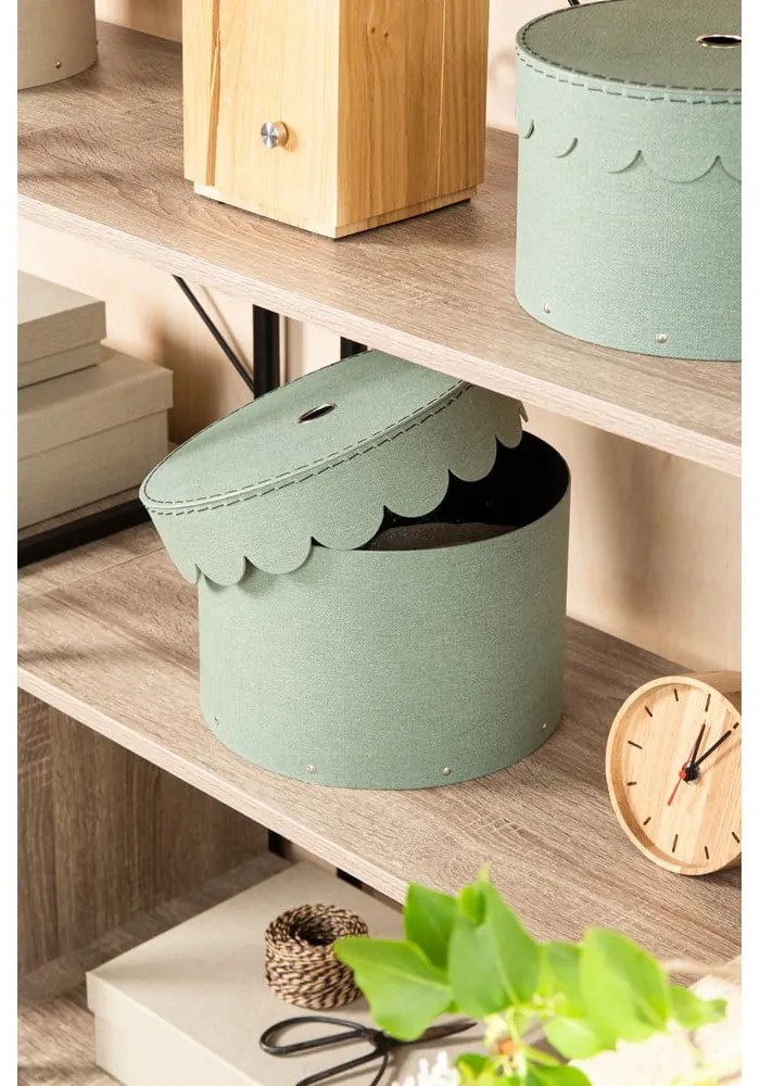 Картонени кутии за съхранение с капаци в комплект 2 бр. в цвят мента ø 26x17,5 cm Wilma – Bigso Box of Sweden