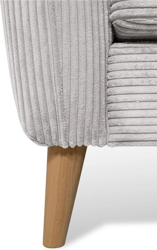 Светлосив ъглов диван от рипсено кадифе (десен ъгъл) Paris – Scandic