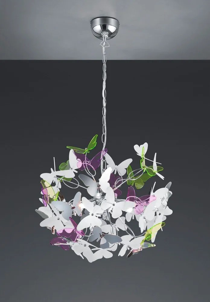 Детски полилей с пластмасов абажур ø 50 cm Butterfly – Reality