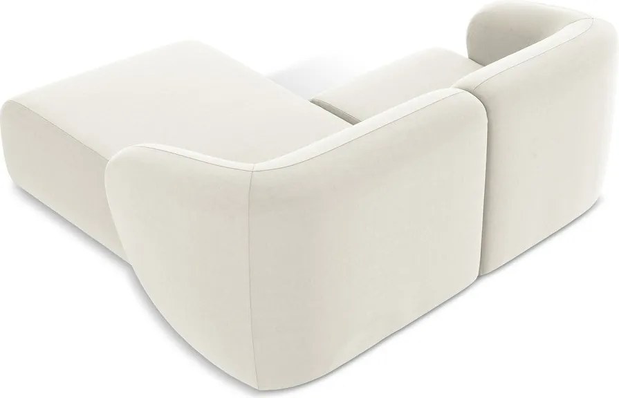 Бежов кадифен ъглов диван (десен ъгъл) Lani – Makamii