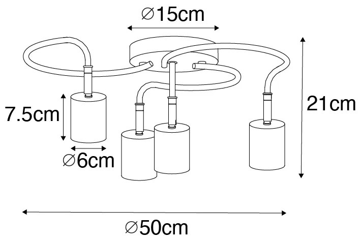 Модерен таванен прожектор месинг регулируем 4-светлина - Java