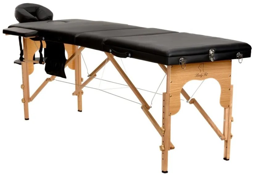 3-сегментна маса за масаж - дървена Бежово