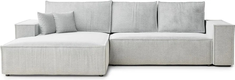 Светлосив шенилов сгъваем/с място за съхранение ъглов диван (ляв ъгъл) Maze – Maison de Rêve