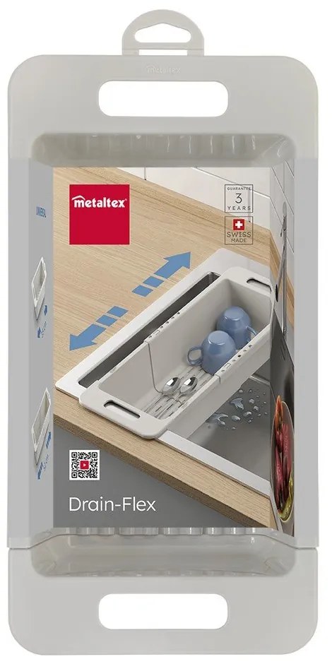 Сив регулируем пластмасов телескопичен отцедник за мивка 52x18 cm – Metaltex