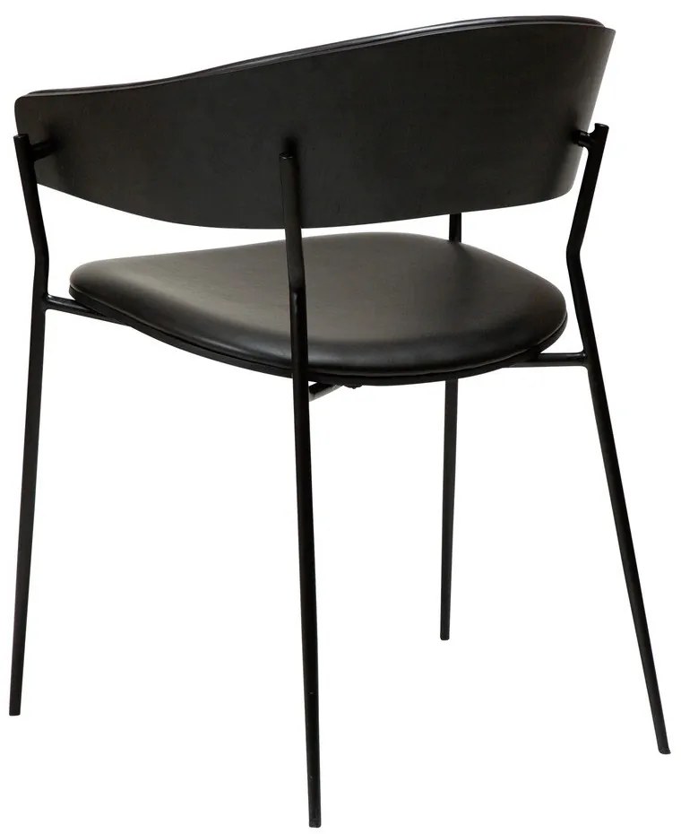 Матово черно трапезен стол с подлакътници Crib – DAN-FORM Denmark