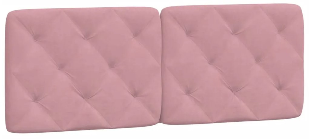 374732 vidaXL Мека табла за легло, розова, 140 см, кадифе