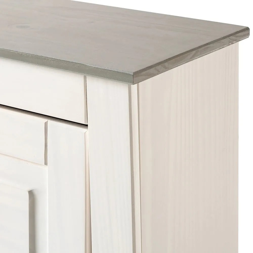 Бяла накланяща се стойка за обувки от масивен бор Toby – Støraa