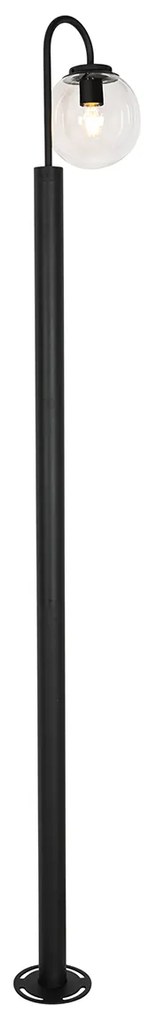 Модерна лампа фенер черна с прозрачно стъкло 200 см IP44 - Sfera