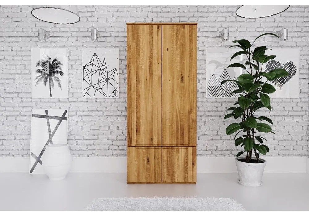 Дъбов гардероб 90x206 cm Vento 2 - The Beds
