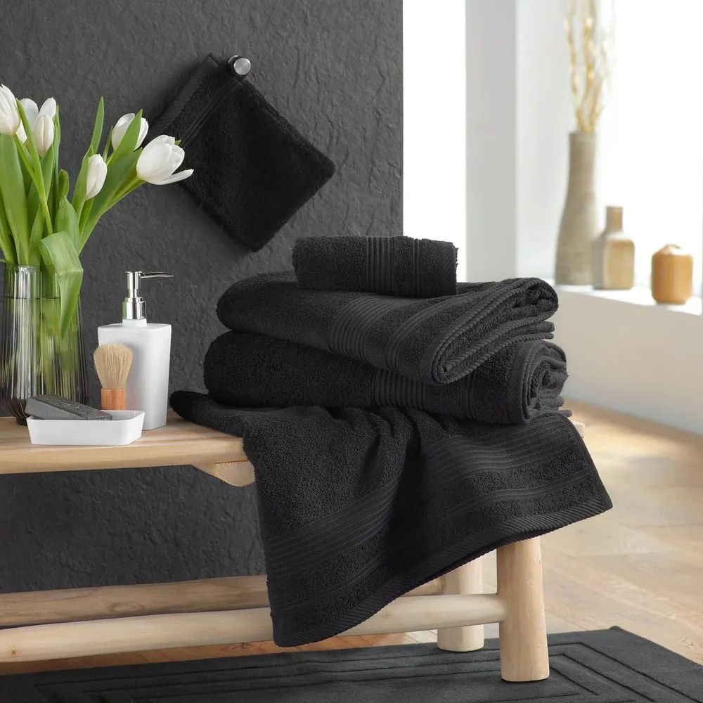 Черна памучна кърпа за миене 15x21 cm Tendresse – douceur d'intérieur