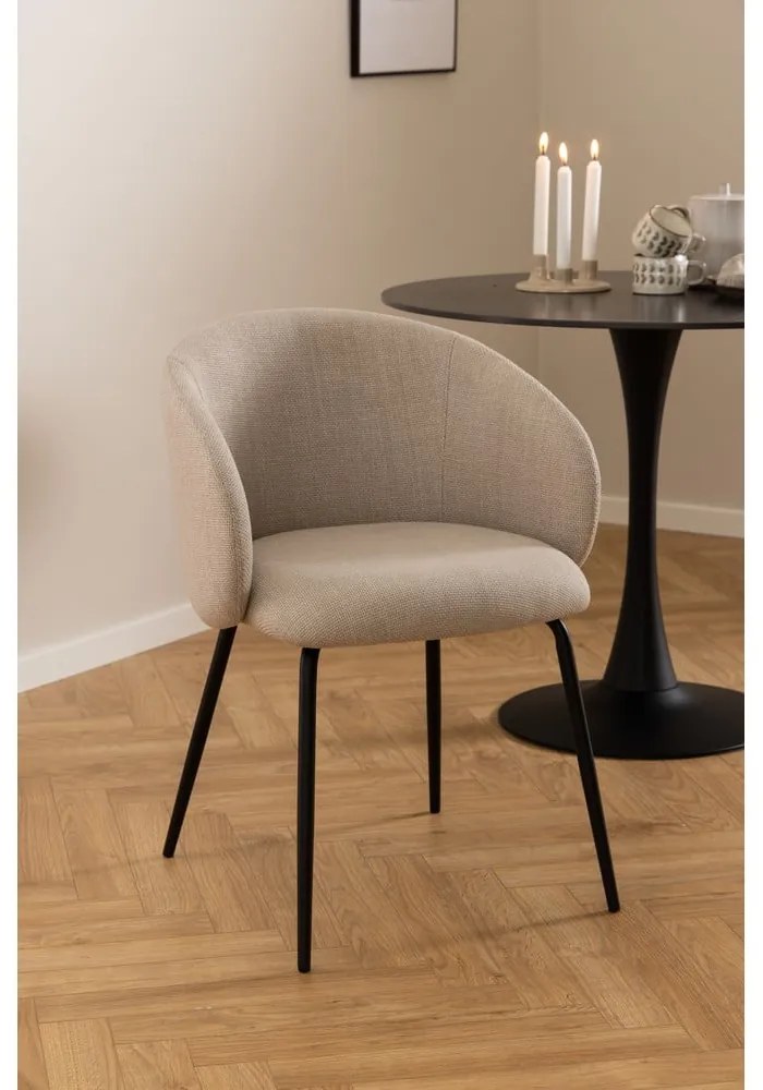 Кремави тапицирани трапезни столове в комплект 2 бр. Eleanor – Actona