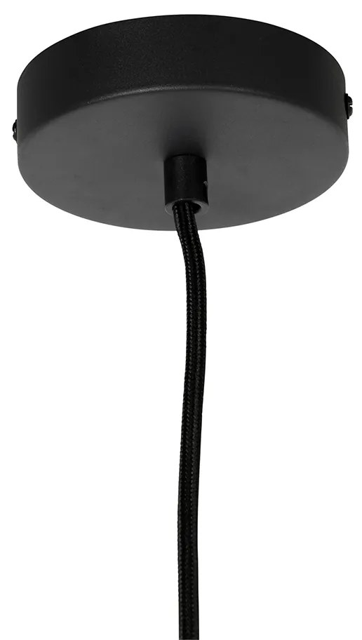 Ретро висяща лампа черна с прозрачно стъкло 20 см - Eclipse