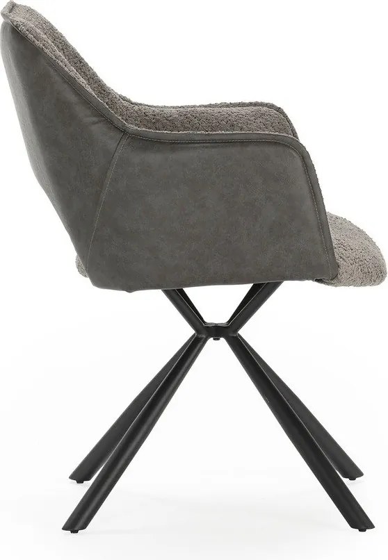 Сиви тапицирани трапезни столове в комплект с подлакътници 2 бр. Mariel – Marckeric