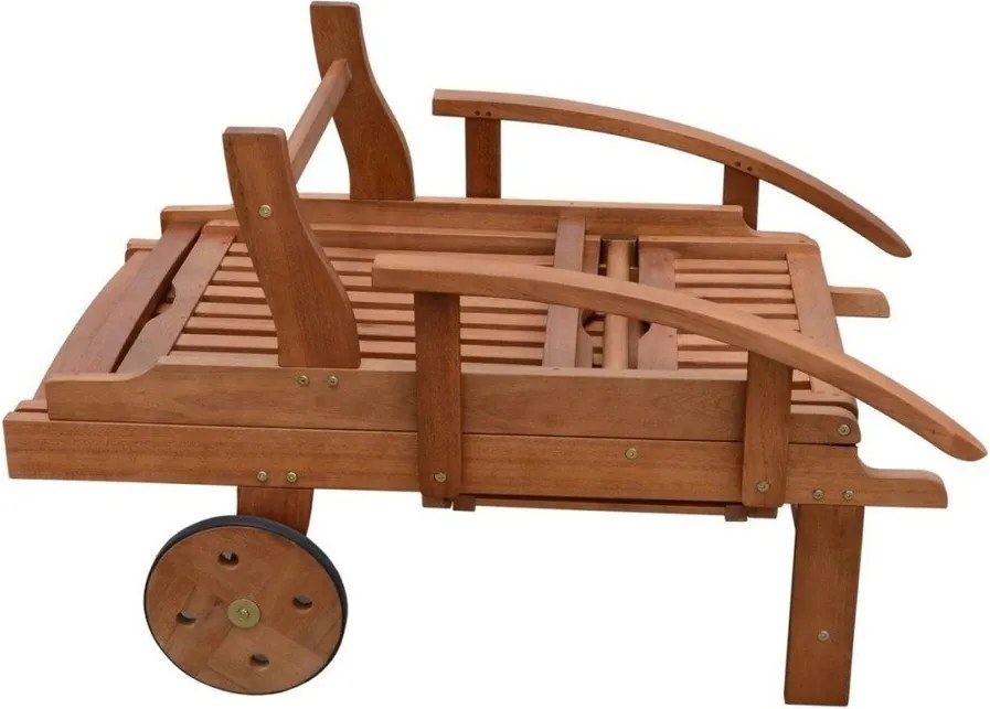 Кафяв градински шезлонг от масивно дърво Beverly Hills – Garden Pleasure