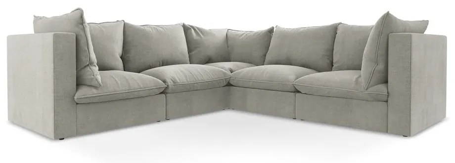 Светлосив ъглов диван Manao – Makamii