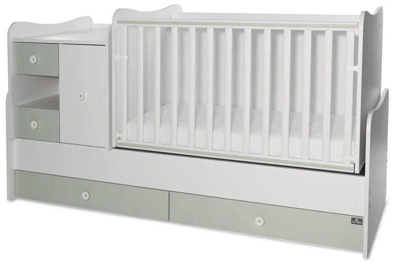 LORELLI Classic Трансформиращо се легло-люлка 190/72 см. MINI MAX БЯЛО/MILKY GREEN