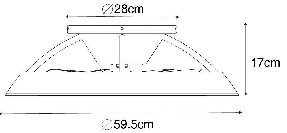 Смарт вентилатор за таван бял 59,5 см вкл. LED димируем с дистанционно управление - Deniz