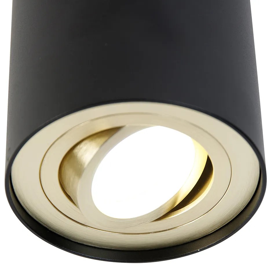 Интелигентен таванен прожектор черен със злато с Wi-Fi GU10 - Rondoo Up