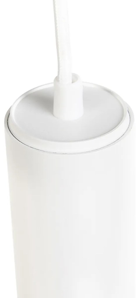 Дизайнерска висяща лампа бяла вкл. 1-фазен адаптер за релса - Slimline Tuba Small