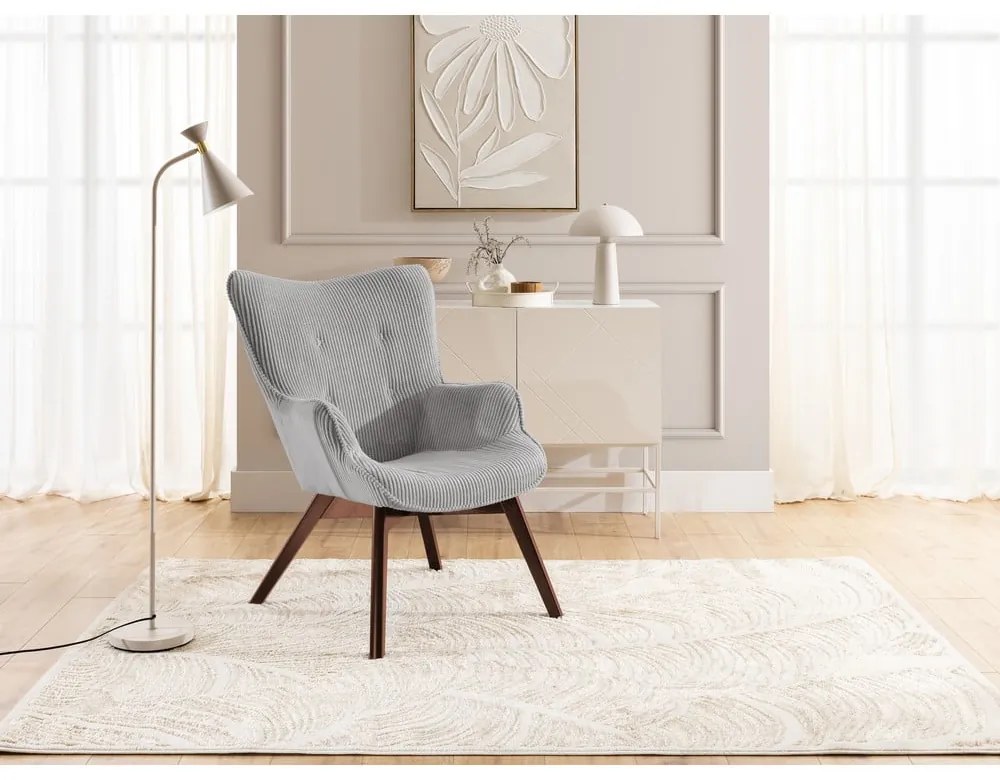 Сиво кресло от рипсено кадифе Niko – Ropez